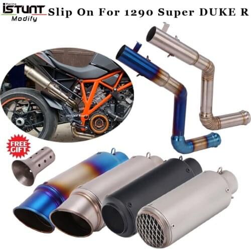 Slip on For 1290 Super DUKE R Motorcycle Exhaust Sytem Modified GP Escape Muffler Connect Middle Link Pipe,with DB killer