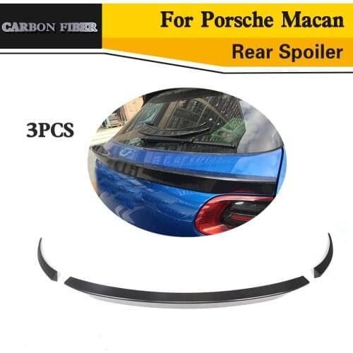 Car Styling Carbon Fiber Rear Trunk Spoiler Middle Wing Lip for Porsche Macan 2014UP