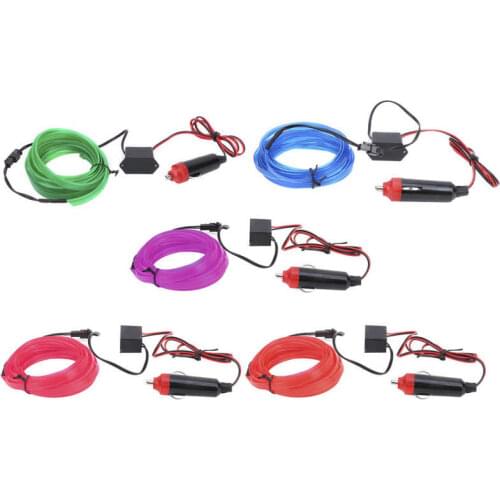 Light bulbs for cars car styling 3Meters Car Interior Lighting Auto LED Strip Cigar Lighter Driving Wire Tube Neon Light car