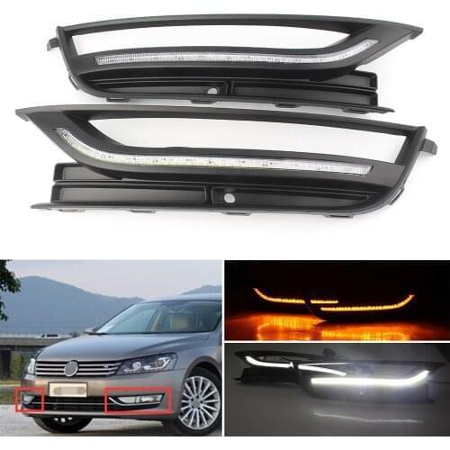LED DRL Daytime Running Light With Turn Signal Lamp for Volkswagen Passat B7 2012 2013 2014 2015