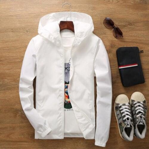 Spring Summer Couple Beach Sun Protection Jacket Shirt Hoodies Waterproof Thin Bomber Coat Color Windbreaker Clothing