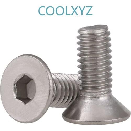 Stainless Steel Countersunk Head Hexagon Socket Screw KM Bolt Flat Head Hexagon Socket Screws Bolt DIN7991 M8 M10 5PCS