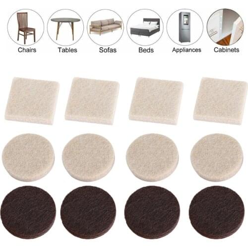 Areyourshop Furniture Felt Pads Square / Round Floor Protector Chair / Table Leg Sticky Back