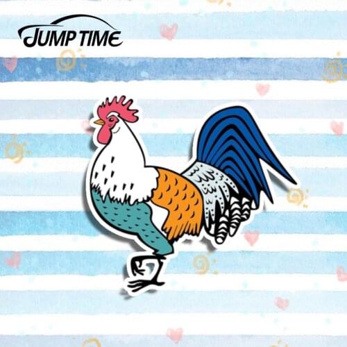Jump Time 13cmx12cm For Rooster Chicken Hen Car Stickers Funny Vinyl Decal Laptop Travel Luggage Bike Waterproof Car Accessories