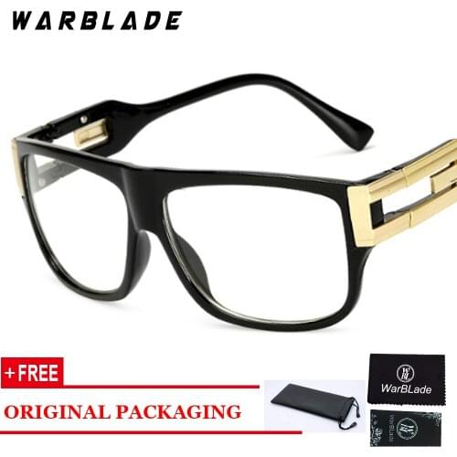 WARBLADE High Quality Square Eyewear Frames Men Clear Lens Eyeglasses Fashion Pilot Black Male Spectacle Glasses Frame 2018
