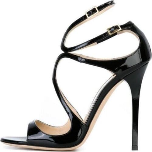 Moraima Snc Sexy High heel Sandals Open Toe Leather cross-tied Thin Heels Woman Shoes Sexy Ankle Strap Gladiator Summer Shoes