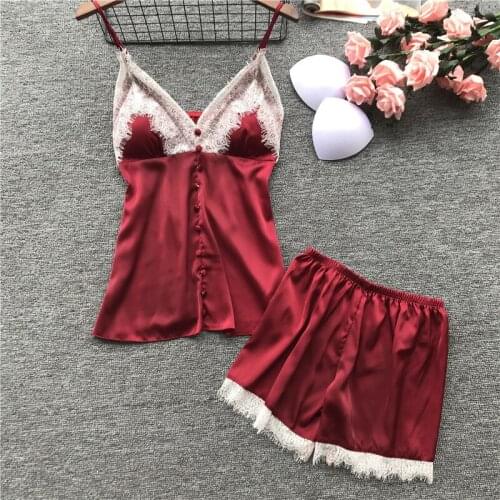 Women Suspender Nightdress Women Luxury Fashion Pajamas Home Wear Two-piece Ice silk Adult Pajamas High Quality Summer Pajamas