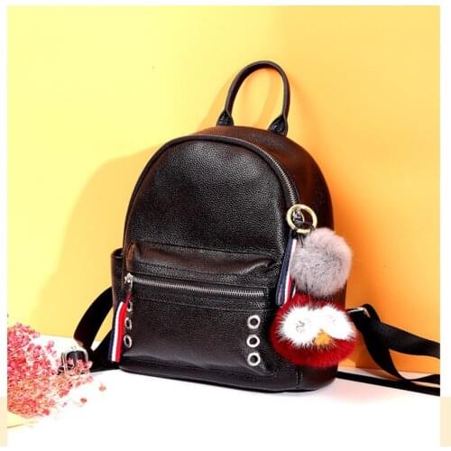 New Head Layer Cowhide Backpack Womens Backpack Large Capacity Student Backpack Simple Travelbackpack Fashioncasual Softleather