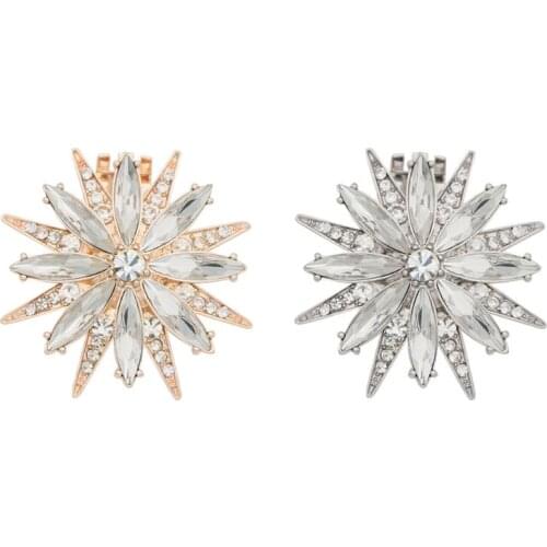 1 Pair New Fashion Women Shoes Buckle Trend Inlaid Rhinestone Shoe Flower Simple Wild Detachable Buckles