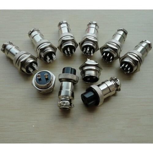 10set/LOT GX16 16mm Circular Connector Aviation Socket GX16 Male & Female 2pin/3pin/4pin/5pin/6pin/7pin/8pin/9pin