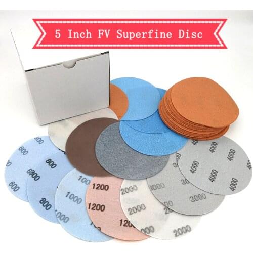 10PCS 5 Inch FV Superfine Film Sanding Disc Soft Waterproof Sandpaper 600 to 5000 Grits for Wet/Dry Automotive Paint Sanding