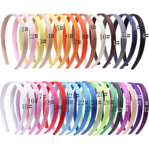 10pcs/lot 1.5cm Width Headband Satin 33 Solid Colors Hair Band For Women Girls Elastic Hair Bands Hair Accessories