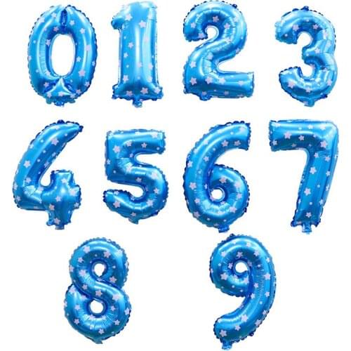16 Inch Number Balloons Foil Balloon Gold Silver Blue Digital Globos Wedding Birthday Party Decoration Baby Shower Supplies