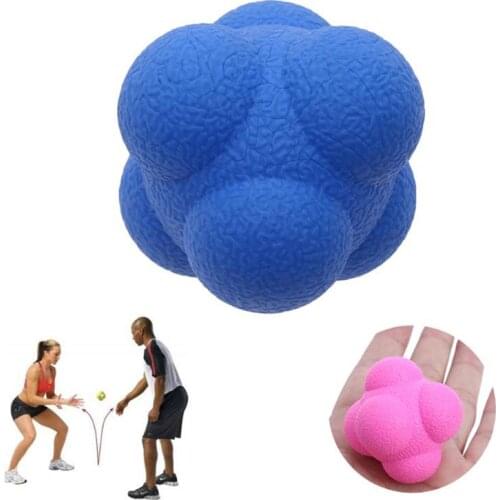 2021 Sports Gym Fitness Hexagonal Bouncing Ball Outdoor Sports Toy Fun Fast Speed Reaction Ball Hexagon Fitness Training Balls