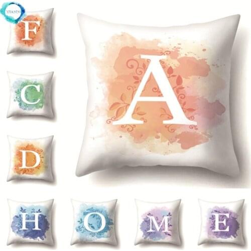 26 Letters Polyester Cushion Covers Cotton Colorful Nordic Style Pillow Cover Sofa Bed Decorative Pillow Case almofadas 45x45cm