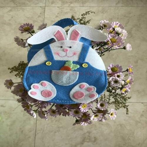50pcs New Easter Bunny Ear Bags Rabbit Candy Bag Easter Baskets For Kids Gifts Festival New Year Craft Supplies Decoration