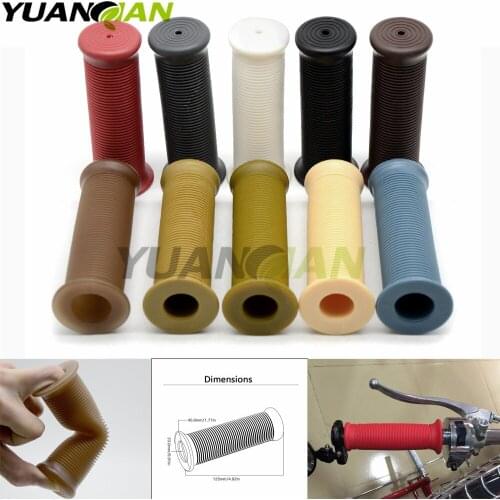 7/8" 22mm Motorcycle Brown Handlebar Hand Grip with Bar Ends for Universal Motorcycle Retro Custom Pairs