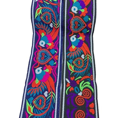 7 Meters 5CM Bird Pattern Vintage Ethnic Embroidery Lace Trim Ribbon Woven Jacquard DIY Clothes Accessories Embroidered Fabric