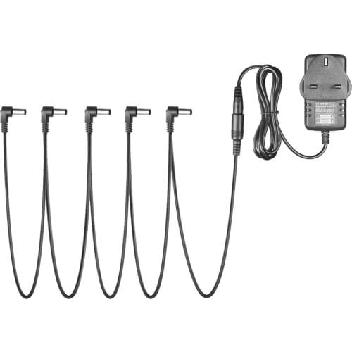 Guitar accessories 9V 1000MA Guitar Effect Pedal Power Supply Adapter UK Plug+ 5 Way Daisy Chain Splitte Cable