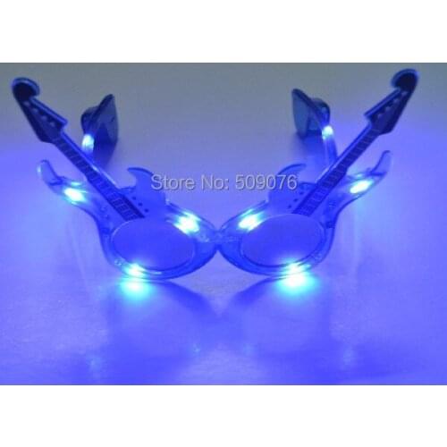Free shipping 120pcs/lot 3mode led light eyeglass led glasses with guitar fashion decorative glasses for party supplies/favor