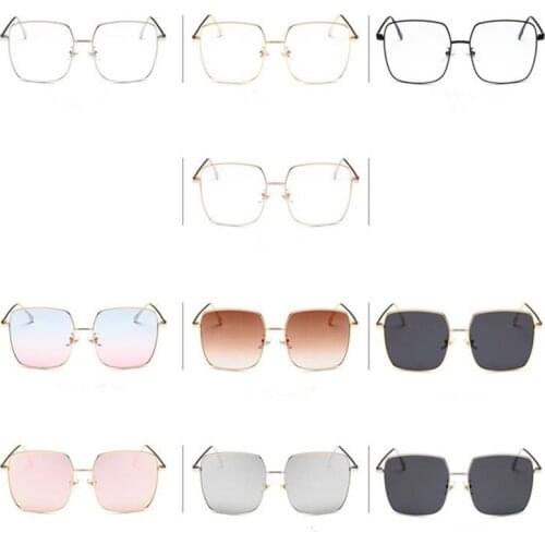 Brand Designer Sunglasses Anti-Blue Eyeglasses Oversize Frame Eyeglasses Anti-UV Spectacles Ornamental Alloy Eyewear A