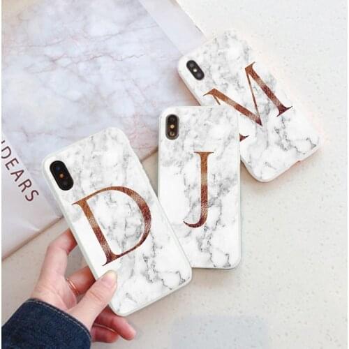 Alphabet Phone Case For Samsung Galaxy A50 A51 A70 A71 A21S S21 Plus Ultra A31 A50S A30S Marble TPU Phone Back Cover Coque Capa