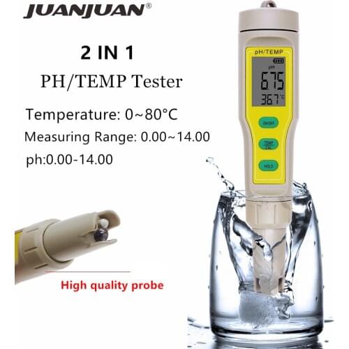 PH-03 Digital PH Meter 0.00~14.00 PH indicator 2 in 1 Temp Acidity Tester Water Quality Monitor for Aquarium Pool Lab 30%OFF