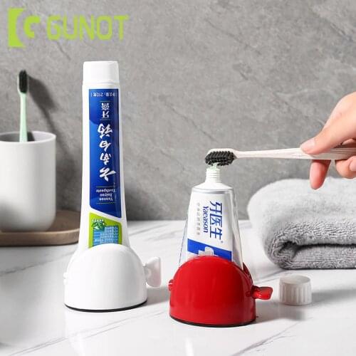 GUNOT Toothpaste Squeezer Dispenser Plastic Rolling Tube Squeezer Portable Toothpaste Holder Bathroom Accessories Sets