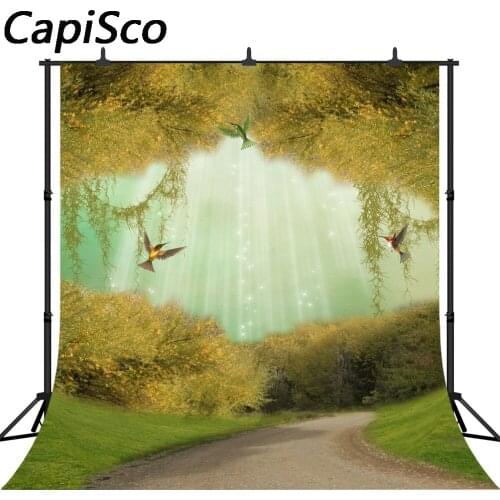 Capisco Fairy tale path tree birds Photography Background children backdrops for photo studio newborn Photography Fotografia