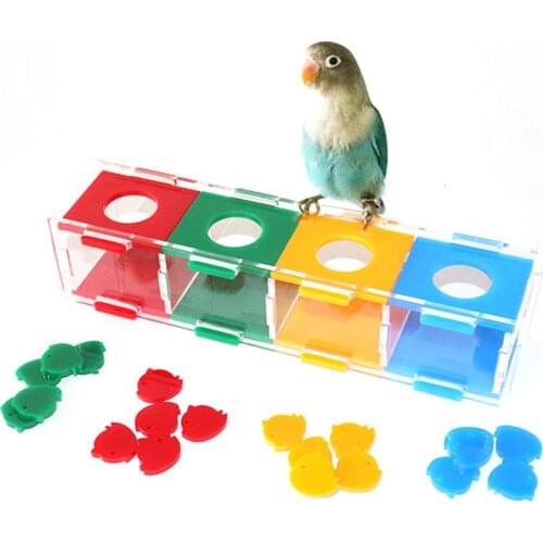 Parrot Toy Color Separation Coin Box Intelligence Training Interactive Playing Toy For Parrot Cockatoo Cockatiel Budgie Parakeet