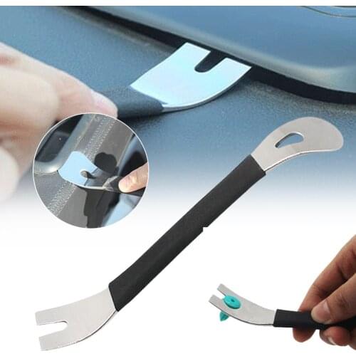 Stainless Steel Trim Removal Tool Car Trim Puller Pry Bar Dual Ends Pry Tools for Door Panel Audio Terminal Fastener Remover