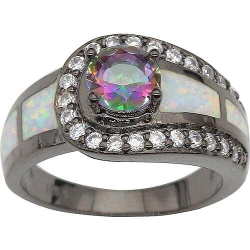 JZ0089 Unique Design Precious Fire Opal Rings Fine Jewelry For Women Christmas Gift Evening Party Accessories