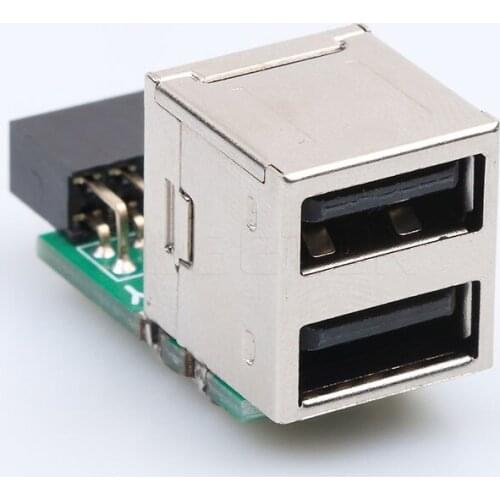 Kebidu USB 2.0 9Pin Female to 2 Port A Female Adapter Converter Cable Adapter PCB Board Card Extender Internal PC Case