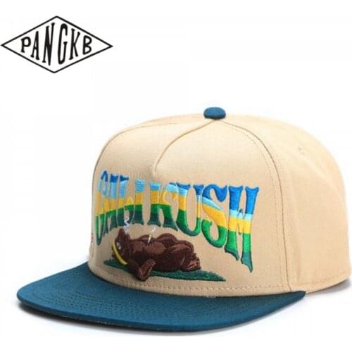 PANGKB Brand KUSHSTOCK CAP enjoy the bear hip hop snapback hat for men women adult outdoor casual sun baseball cap bone