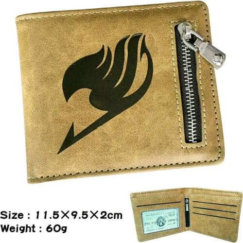 Anime Cartoon Fairy Tail Wallet PU Leather Short Bifold Wallet Man Credit Card Holder Purse