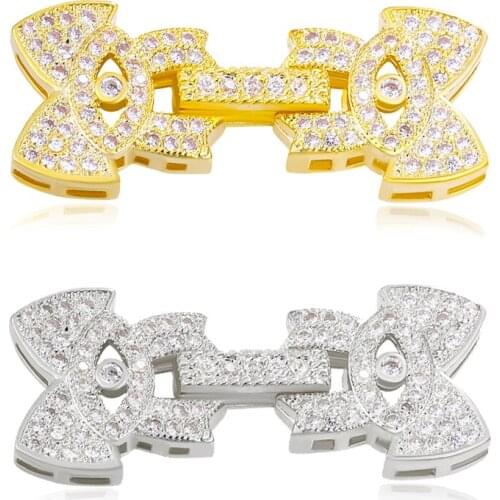 Cubic Zirconia Clasps Hooks for Diy Jewelry Findings Accessories Handmade New Fashion Evil Eyes Bownet Supplies Fastener Screw