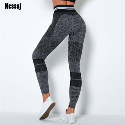Nessaj Seamless High Waist Gym Leggings Tummy Control Pants Sport Gym Running Leggings Pants Women Breathable For Workout