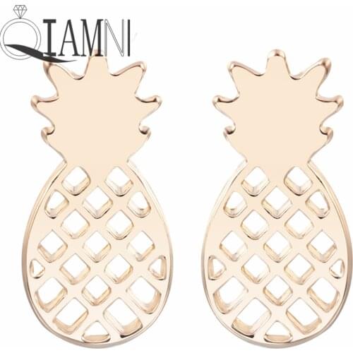 QIAMNI Cute Trendy Pineapple Fruit Earring Fashion Jewelry Friend Birthday Gift for Men Women Dropshpping