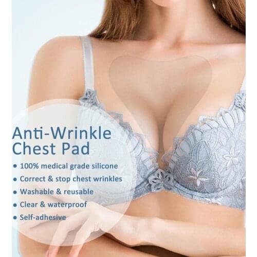 Reusable Silicone Heart Anti-wrinkle Chest Neck Pad Waterproof Sweat-proof Patch New