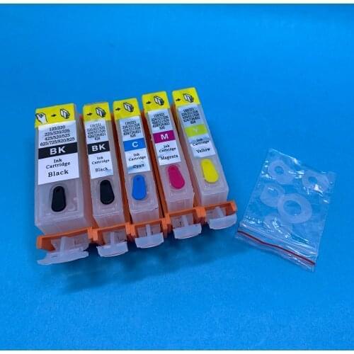 YOTAT 5pcs refillable ink cartridge PGI-220 CLI-221 for Canon PIXMA iP3600 iP4600 iP4700 MP540 MP560 MP620 MP630 MP640 MP980