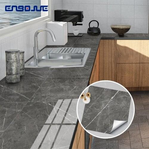 Marble Kitchen Renovation Wallpaper PVC Waterproof Adhesive Film Bedroom Living Room Wear-resistant Non-slip Floor Wall Stickers
