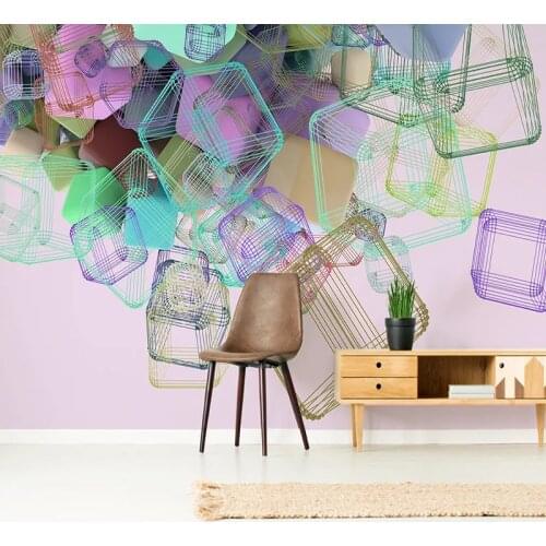 Custom Mural Wall paper Modern Abstract Geometric Children Room Bedroom Bedside Wall Decoration Painting Wallpaper For Walls 3D