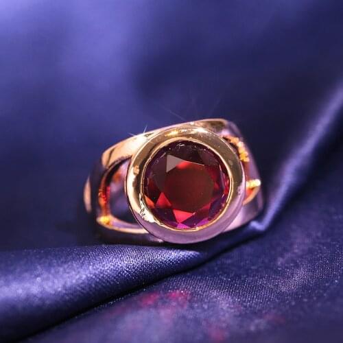 Exquisite New Womens Rose Gold Ruby Hollow Ring Wedding Ring Couple Ring Ladies Jewelry Geometric Womens Ring moissanite ring