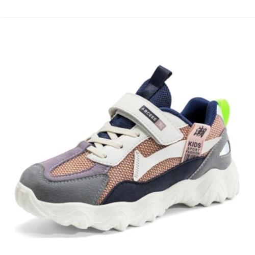 2021 Spring and Autumn New Girls Sports Shoes Childrens Double Net Breathable Big Kids Students Pink Wild Childrens Shoes Cas