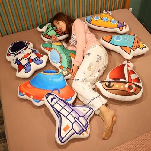 Plush Astronaut Spaceship Aircraft Rocket Sailboat Toy Stuffed Soft Science Fiction Doll Kids Toys Creative Toys Children Gift