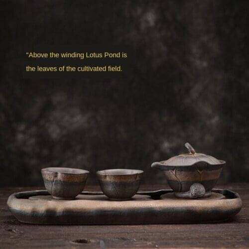 Gilded Charm of Lotus Teaware Set Porcelain Kung Fu Tea Set Pot Dry Tea-Making Sets Suit Tea Pot Set Chinese Tea Set Gaiwan
