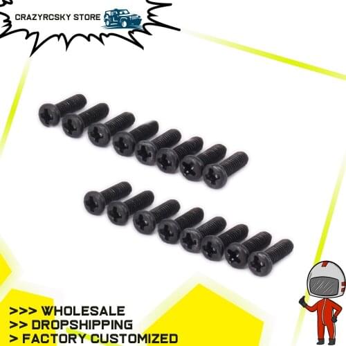 RCAWD 16PCS Pan Head Screw M2.5*8 M2.5*10 M2.5*12 M2.5*14 M2*10 M2*12 For Rc Model Car 1-12 Wltoys 12428 FY03 Spare ToyParts