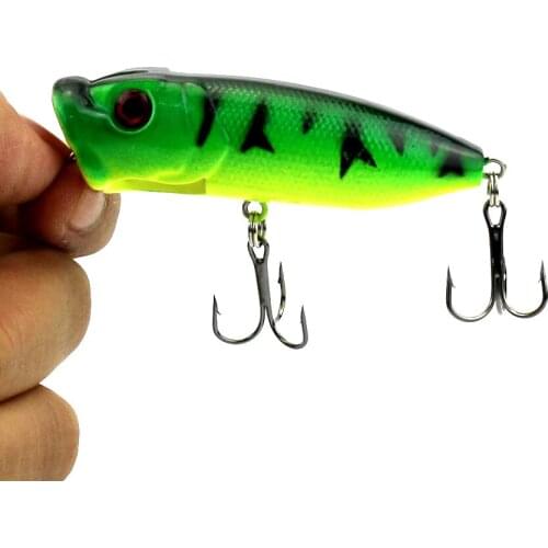 HENGJIA 1PCS Fishing Lures 5 colors Popper Lure 6.5CM 13G fishing bait 6# high carbon steel hook carp fishing tackle