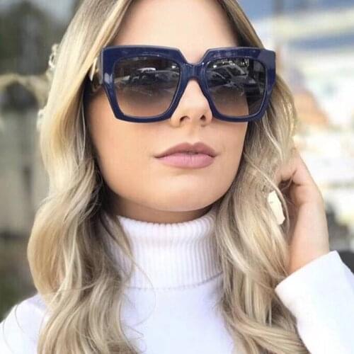 Veshion Big Oversized Square Fashion Style New Women Sunglasses Gradient UV400 Spring Goggle Summer Outdoor Vintage Driving