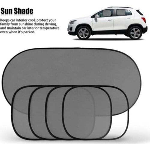 5PCS Car Front&Rear Side Window Sun Visor Shade Mesh Cover insulation anti-mosquito Fabric Shield UV Protector Sunshade Curtain